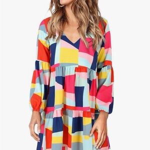 Vibrant Patchwork Kids Dress